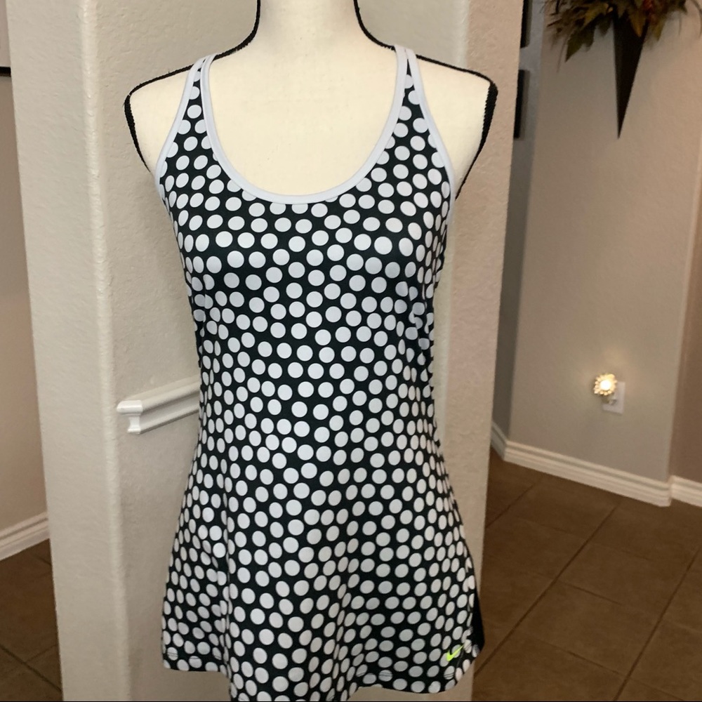 Nike DRI- Fit black & white polka dot print tank top Size M